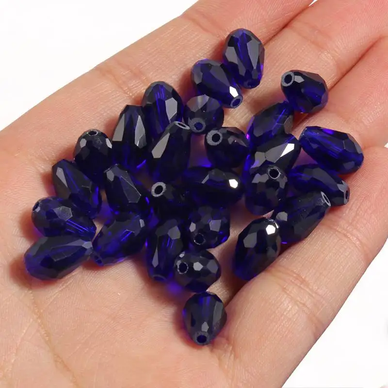 

Natural Stone Navy Blue Drop Shape Crystal Loose Beads For Jewelry Making Handmade Diy Bracelet Necklace 8*12 mm 15'' Wholesale