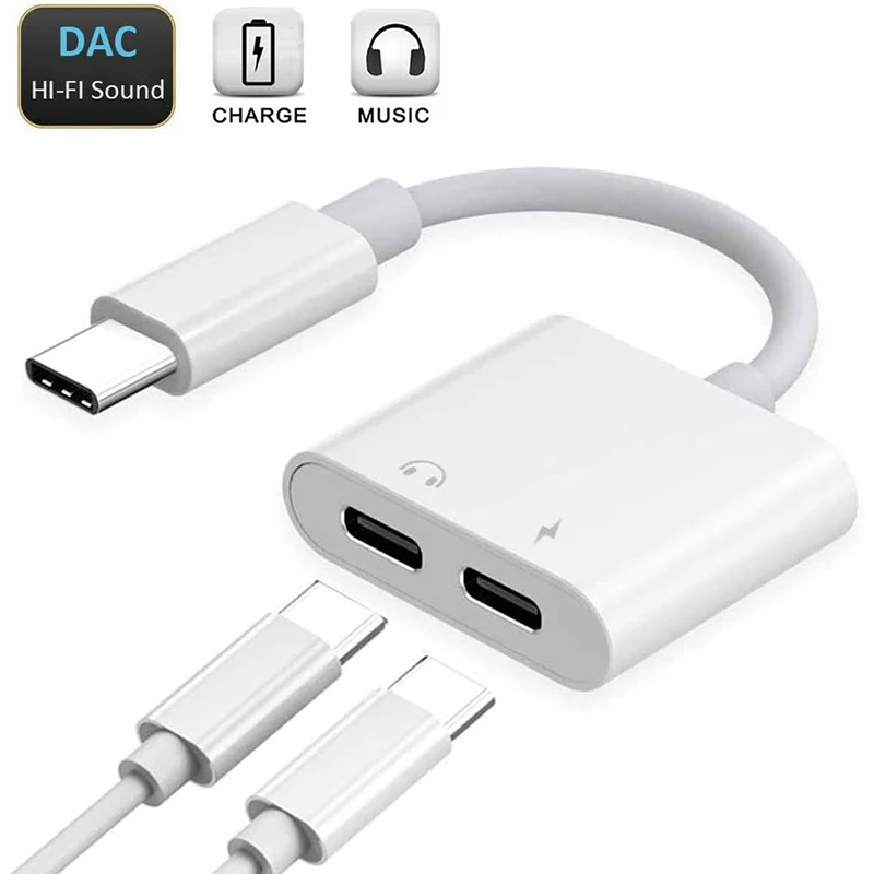 Для Samsung S20 Ultra Note 10 Plus 2 In адаптер DAC Dual Type C разветвитель двойной USBC мобильный