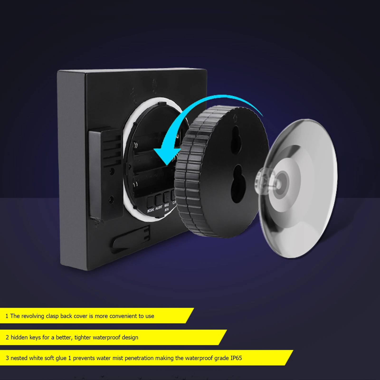 

Digital Wall Clock Waterproof Digital Clock for Shower Bathroom Kitchen Bedroom Temperature Humidity LCD Display Timer