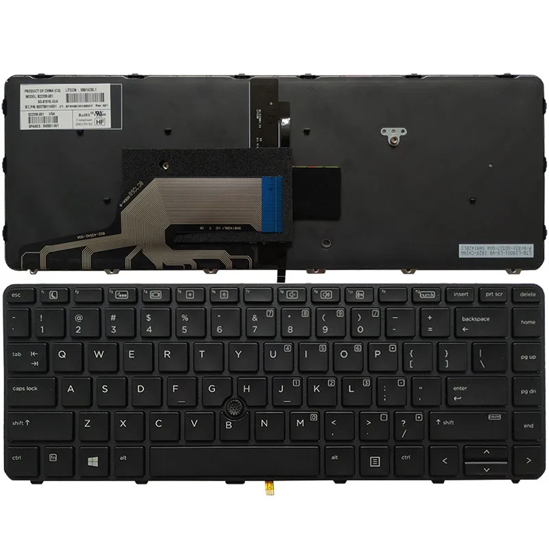 Клавиатура с подсветкой для ноутбука HP Probook 430 G3 G4 440 445 640 G2 645 рамкой/указательной