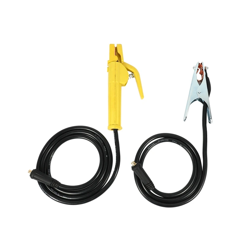 

1 Set 500A 2M Electrode Holder Welder Clamp 300A 1.5M Ground Clamp with Cable Connector Welding Machine Accessories