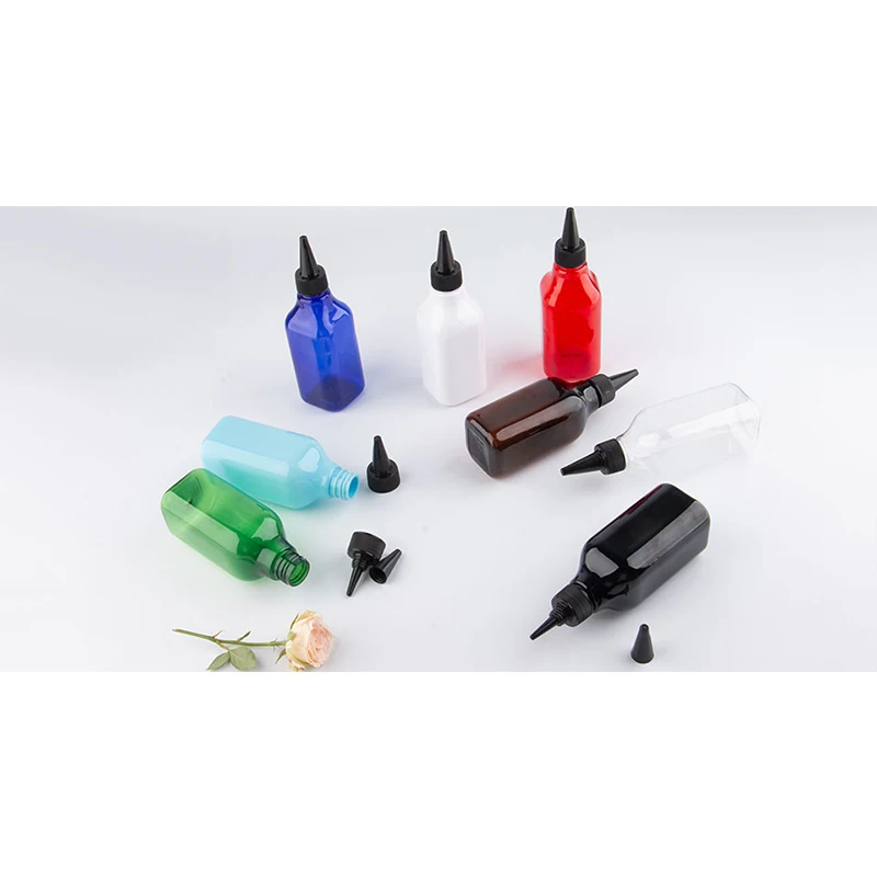 Jooray 200 мл заостренный рот пластиковые контейнеры для косметики E-Liquid квадратная пластиковая бутылка с белой прозрачной черной крышкой 200cc емкость 30 шт