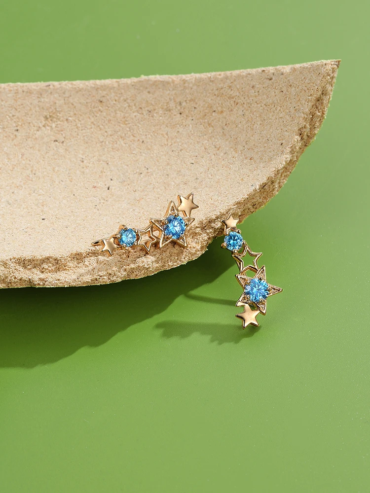 

INALIS Charm Clip Earrings For Women Five Pointed Star Fashion Zirconia Earring Female Valentine Day Jewelry Gift Best Selling