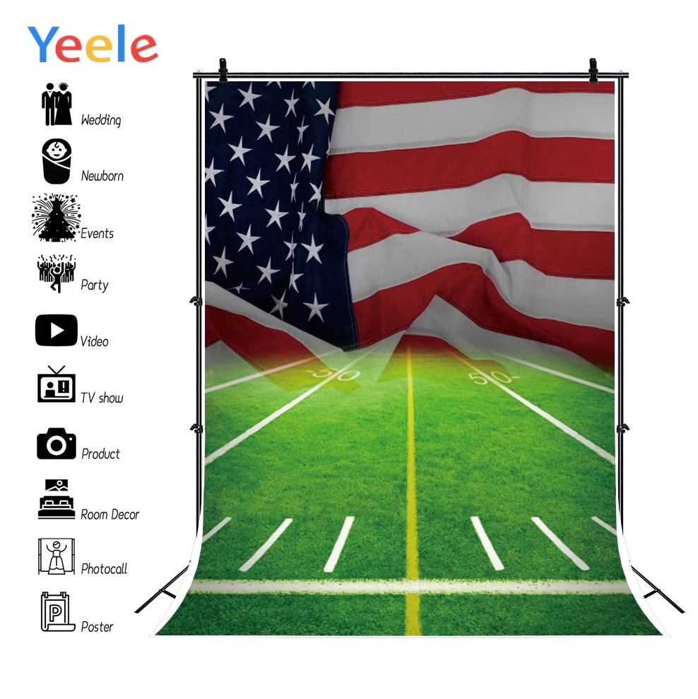 Yeele фотографический фон Спорт Американский футбол газон стадион