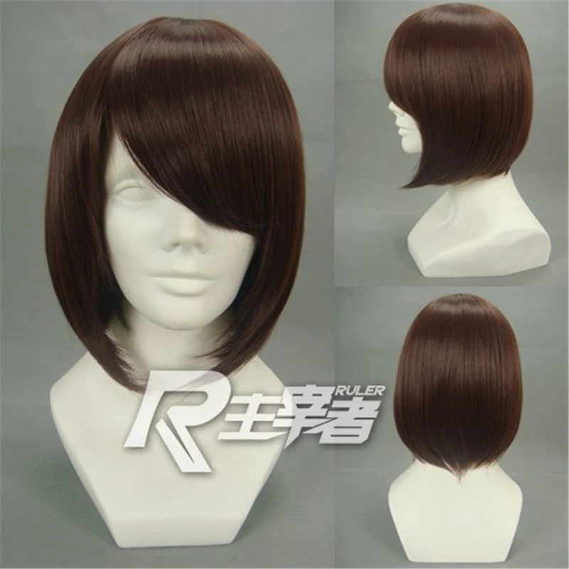 

Vocaloid MEIKO Cosplay Wigs Brown Short High-temperature Fiber Synthetic Hair Wig for Halloween Party +free Hair Net