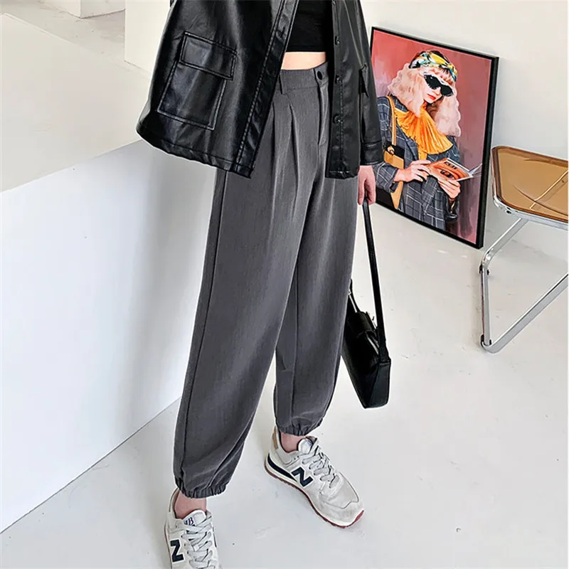 

2021 Spring/Summer Loose Casual High Waist All-Match Straight Legs Carrot Harem Pants
