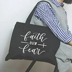 Таким образом, производитель чудотворцем мой Бог христианский холщовые Наплечные сумки эко Harajuku Для женщин Складная хозяйственная сумка из нетканого материала многоразовые Повседневное Сумка-тоут