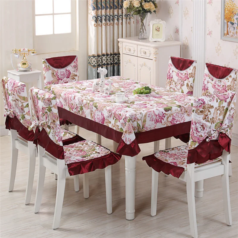 Дешевые скатерти с чехлы на стулья для обеденный стол в пасторальном стиле