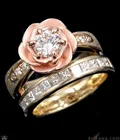 Модное кольцо два в одном с красивым цветком, инкрустированное маленьким позолоченным цирконом, женские изысканные аксессуары, кольцо размером 6-11