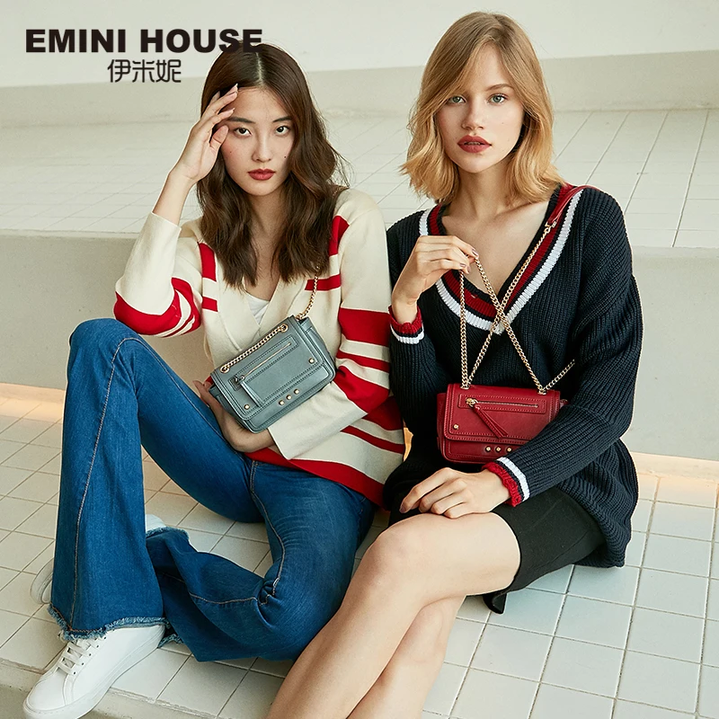 

EMINI HOUSE Oil Wax Leather Motorcycle Bag Split Leather Chain Bag Crossbody Bags for Women Shoulder Bags Vintage Lady Purse