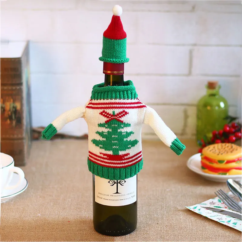 M1- Tree Год подарок Санта Клаус винная бутылка пылезащитный чехол Xmas Noel рождественские украшения для дома Navidad декор для обеденного стола - Цвет: M1- Tree