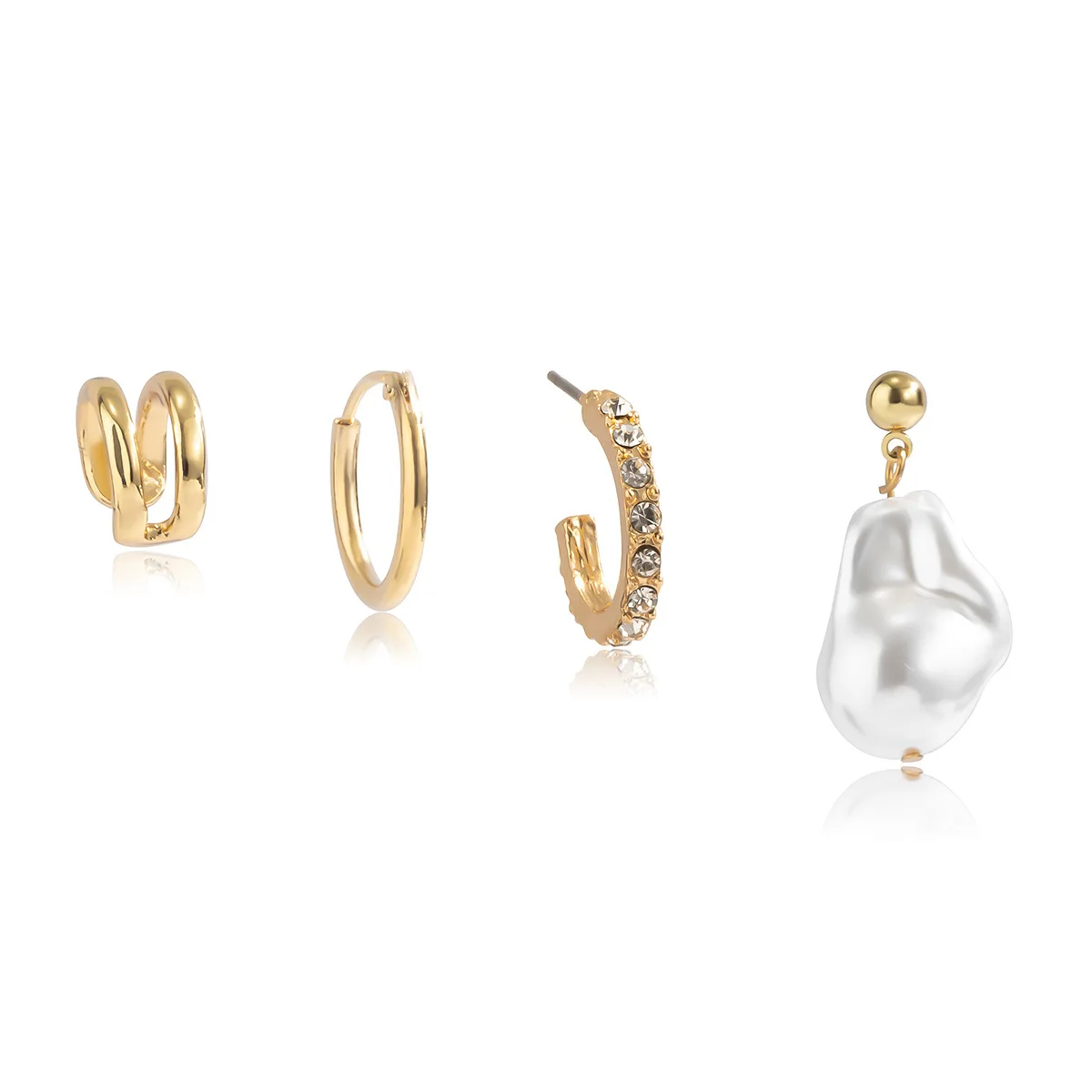 

Retro Baroque shaped pearl earrings for women