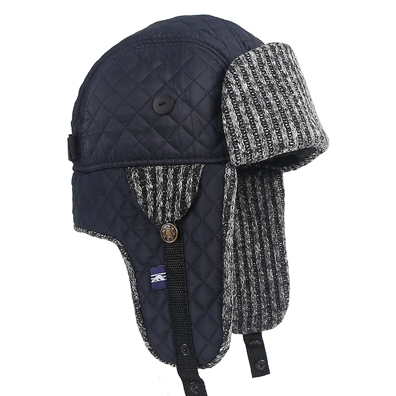 Шапки бомберы для мужчин зима 2020 советский пилот теплая русская ушанка шапка с