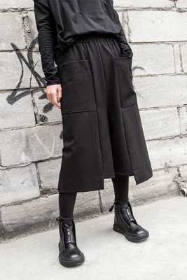 

2020 early spring European and American new style Capri pants casual loose straight leg trousers irregular plus-size women's wea