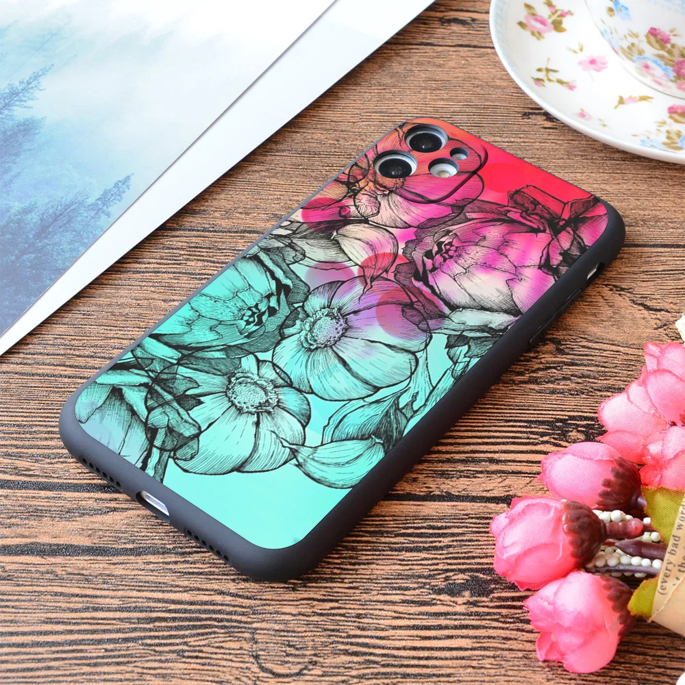 

For iPhone In My Garden of Colours Print Soft Matt Apple iPhone Case