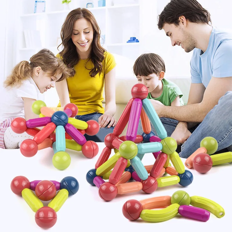 Bloques de construcci&oacute;n magn&eacute;ticos de gran tama&ntilde;o para ni&ntilde;os, juego educativo de dise&ntilde;ador magn&eacute;tico, juguetes magn&eacute;ticos, bricolaje, 12-102 Uds.-1