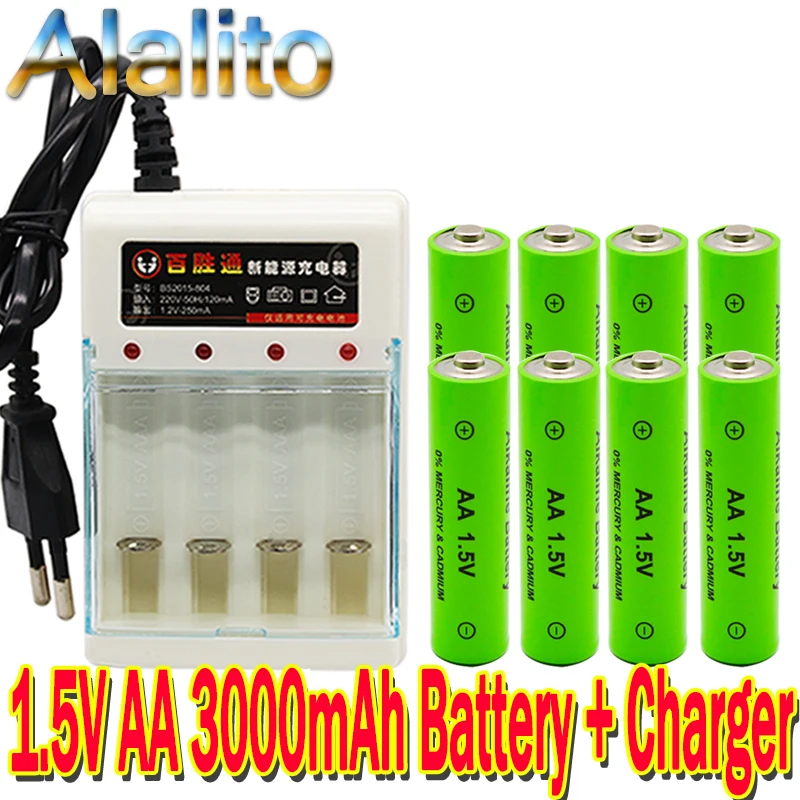 Аккумуляторная батарея AA 3000 1 5 В аккумуляторная мА/ч Ni MH 2A + зарядное