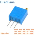 10 шт. 3296 Вт 3296 501002005001K2K5K10K20K50K 100K200K500K1M2Mohm потенциометр с точной регулировкой Elecfans