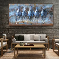 horse galloping canvas wall art oil painting abstract animal vintage home decor print poster for living room decoration picture