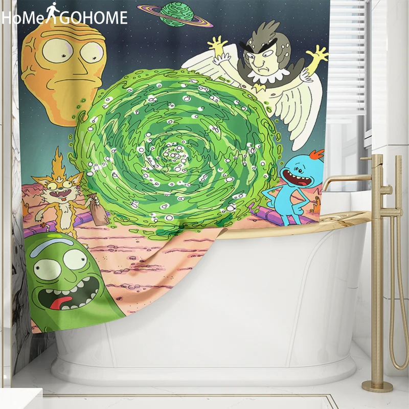 Занавеска для душа Rick And Morty из водонепроницаемого полиэстера 3D занавеска ванной