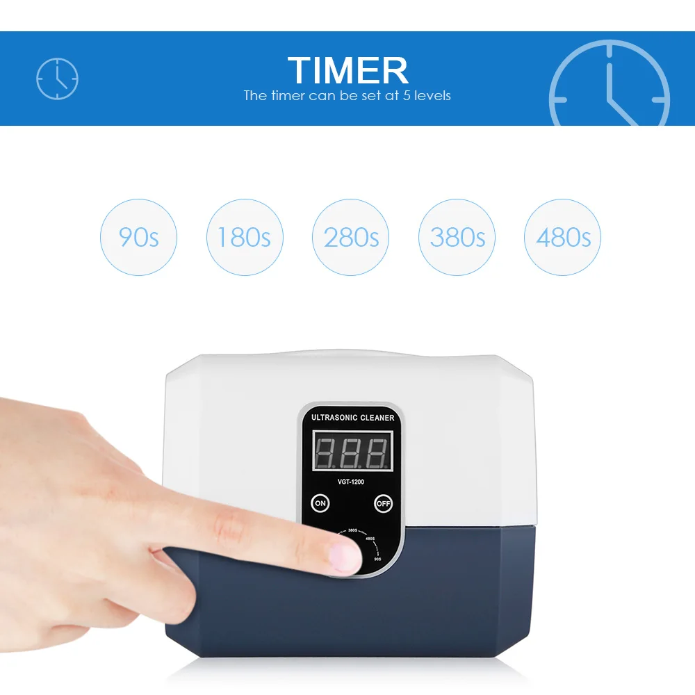 Ультразвуковой очиститель GT SONIC 1300 мл таймер для ванны ювелирные изделия кисти