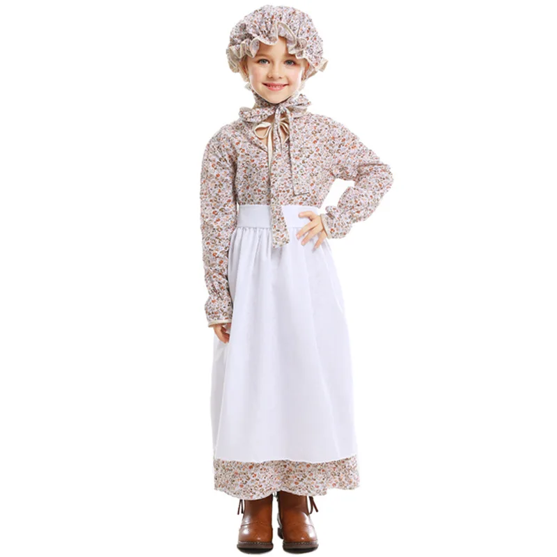 

Fairy tale theme Little Red Riding Hood Wolf Grandmother Colonial Pioneer Costume for Girls Teen Girl Prairie Dress