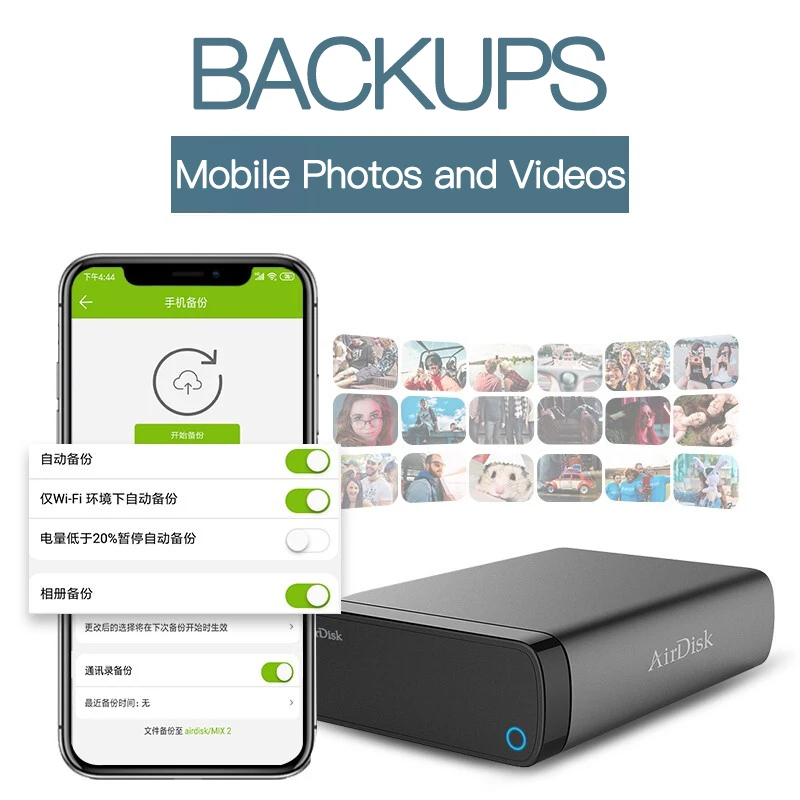 Мобильный сетевой жесткий диск Airdisk Q3X USB3.0 NAS Family Network Cloud Storage удаленный мобильный 3