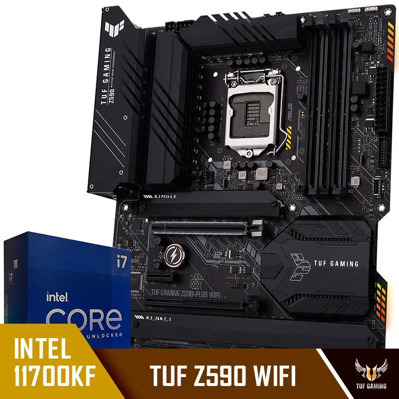 

ASUS TUF GAMING Z590-PLUS WIFI Motherboard + Intel Core i7-11700KF Processor CPU Motherboard Set