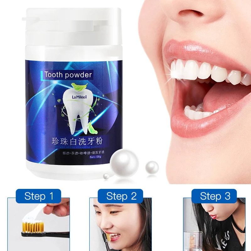 Отбеливающий порошок для зубов очищающий быстрое удаление пятен гигиена