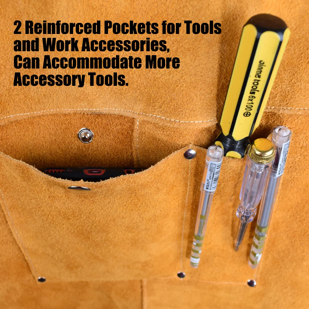 

Leather Welding Work Apron Heat Resistant & Flame Resistant Bib Apron, Protective Clothing Or Safety Apparel For Blacksmith