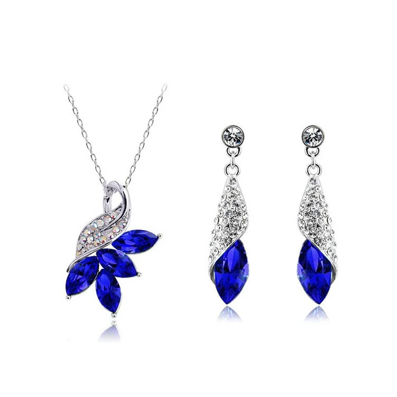 

8 colours for choose,,2021 new design cheap crystal jewelry set for women