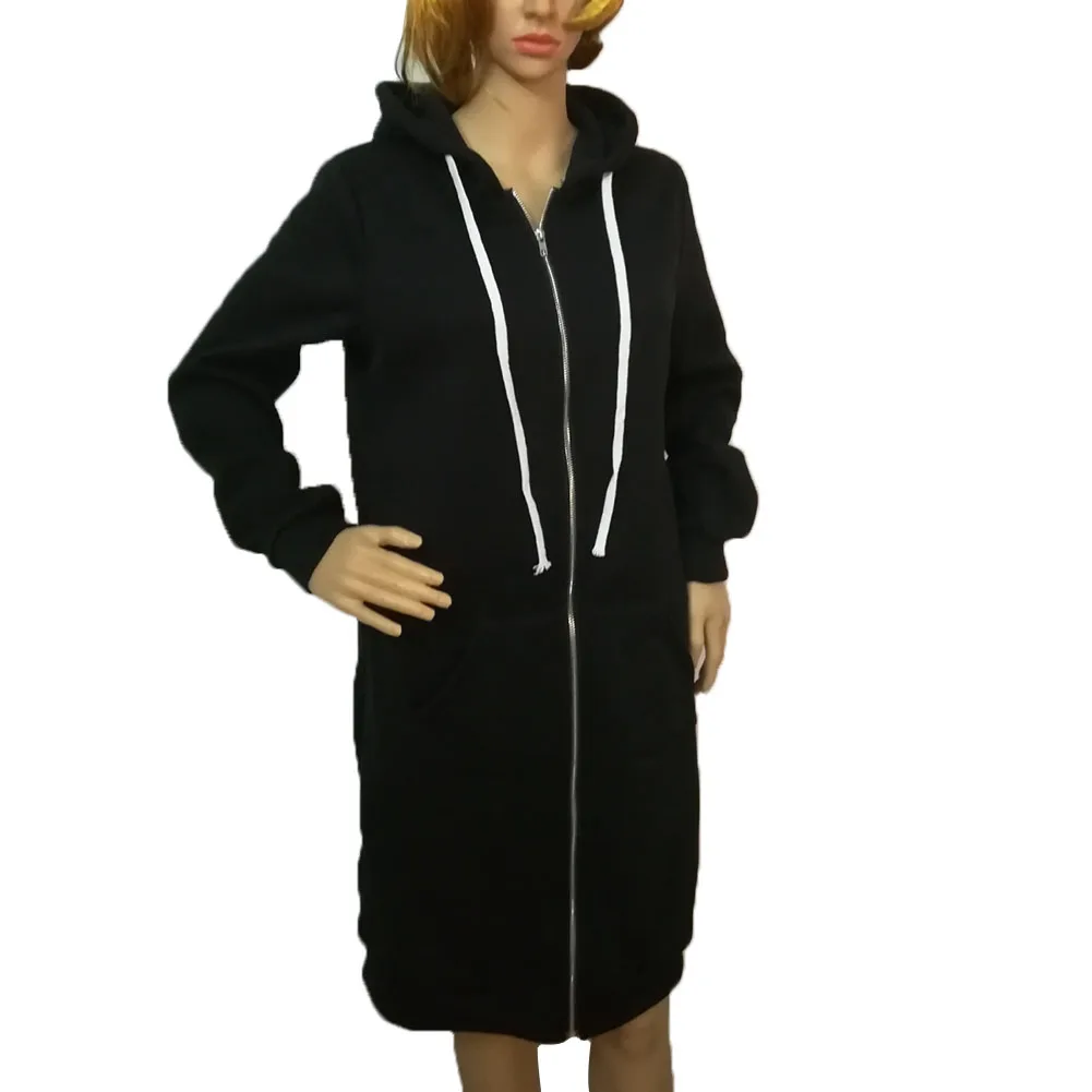Повседневное свободное Женское пальто на молнии с длинным рукавом из