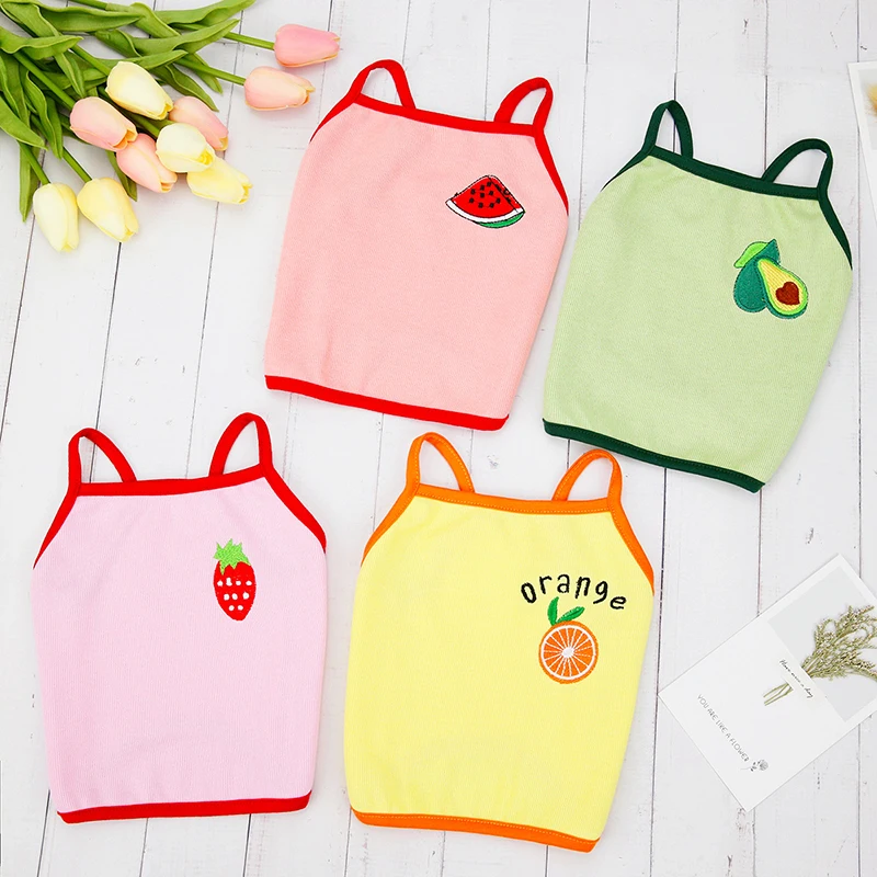 

Summer Dog Clothes Dog Shirt Sleeveless Sling Vest Cartoon Cute Dog Vest Dog Dress for Small Medium Dogs for Chihuahua New