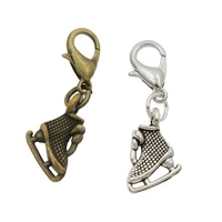 ice skating grid shoes lobster claw clasp charm beads 29 5x10 5mm 22pcs zinc alloybronze jewelry diy c568 metal