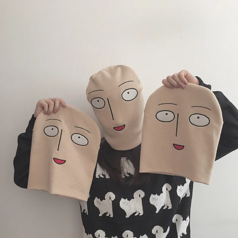 Новинка, забавная вязаная шапка winte harajuku с рисунком Аниме one punch man Bald Saitama, женская шапка, мужская шапка, быстрая