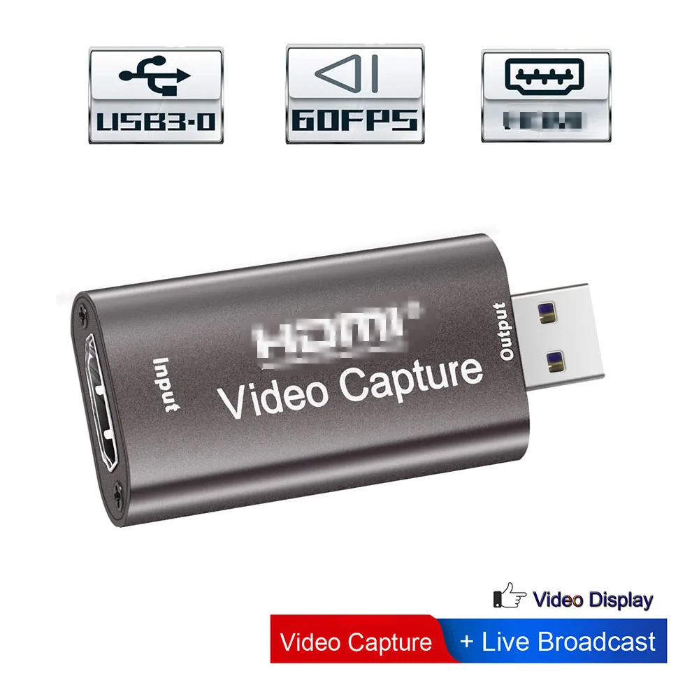 

Audio Video Capture Card 60fps, 4K HDMI-compatible USB 3.02.0 Reliable Converter For Game Streaming Live Broadcasts Recording