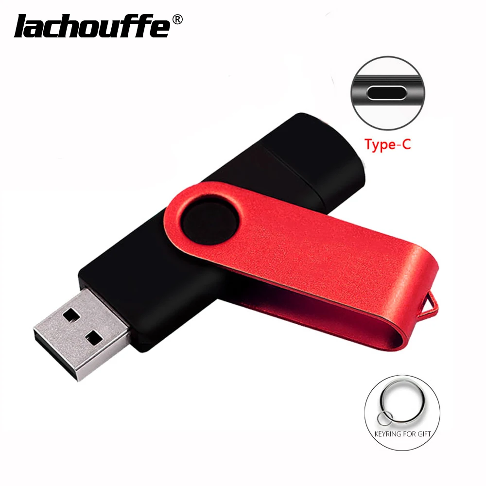 red-type c 2в1 OTG флеш-накопитель Micro usb/TPYE-C флэш-накопитель usb16гб 32 Гб 64 Гб 128 ГБ Usb флеш-накопитель карта памяти Флешка для телефона Android TypeC - Цвет: red-type c