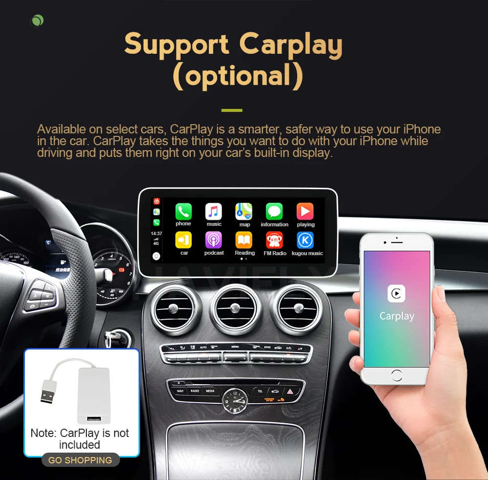 

NaviFly IPS Screen 8 core Android 10.0 Car GPS Navigation player For Mercedes Benz C Class W205 2014-2018 NTG5.0 With WIF