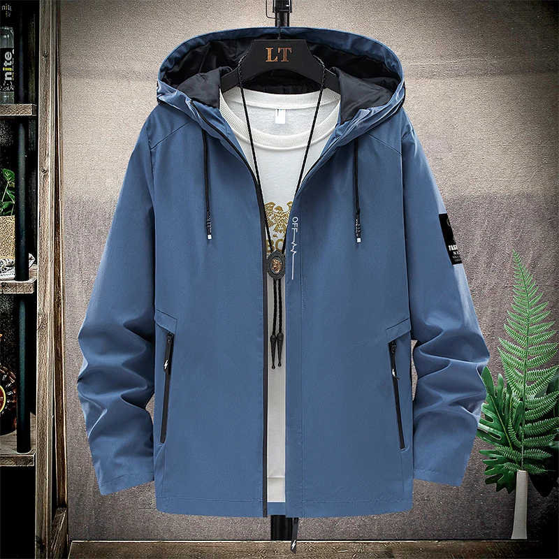 

2021 Spring And Summer New High Mountain Jacket Men's Street Windbreaker Hoodie Zipper Thin Jacket Men's Casual Jacket 5XL