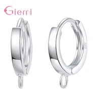 wholesale s925 sterling silver simple shiny findings hoop earrings accessories for girls women hot sale handmade jewelry gifts