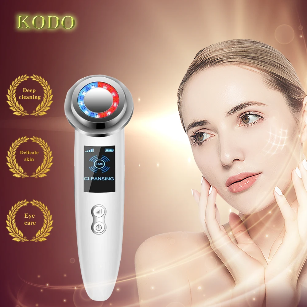 

EMS Facial Massager LED light therapy Sonic Vibration Wrinkle Removal Skin Tightening Skin clean Brighten Beauty Device