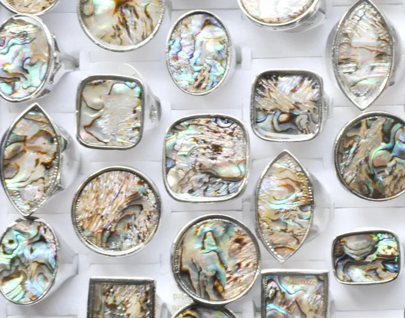 

Кольцо женское овальное из натуральной морской ракушки, 20 шт.