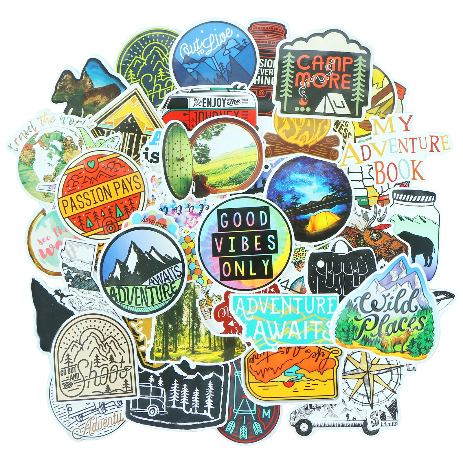 64 шт. наклейка для путешествий на открытом воздухе водонепроницаемая ноутбука