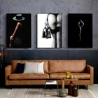 Черная сексуальная обнаженная женская Картина на холсте Абстрактная Настенная картина боди-фигурка плакаты печатные картины для гостиной домашний декор квадраты