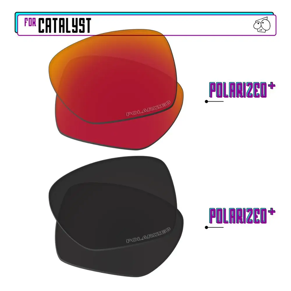 EZReplace Polarized Replacement Lenses for - Oakley Catalyst Sunglasses - BlackPPlus-RedPPlus
