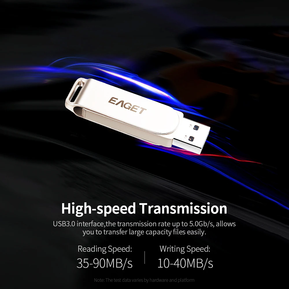 EAGET USB флеш накопитель 32 Гб 64 128 металлический U диск USB3.0 Портативный