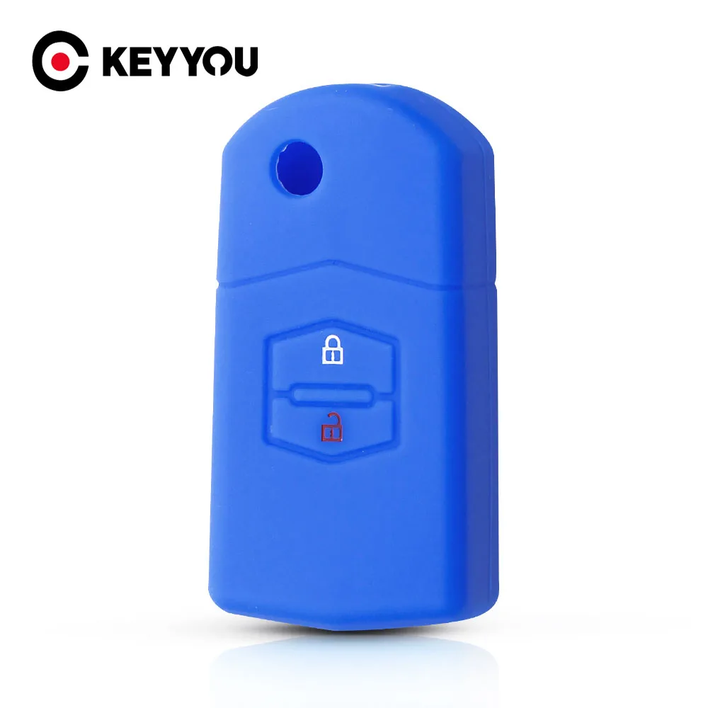 Флип ключ KEYYOU для Mazda 3 2 кнопки флип 5 6 лампочек|mazda key cover|3 keyskey case silicone |