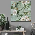 Зеленый абстрактный холст цветок картина большая стена художественные фотографии напечатанные на заказ Фото Печать Гостиная Спальня Печать Декор