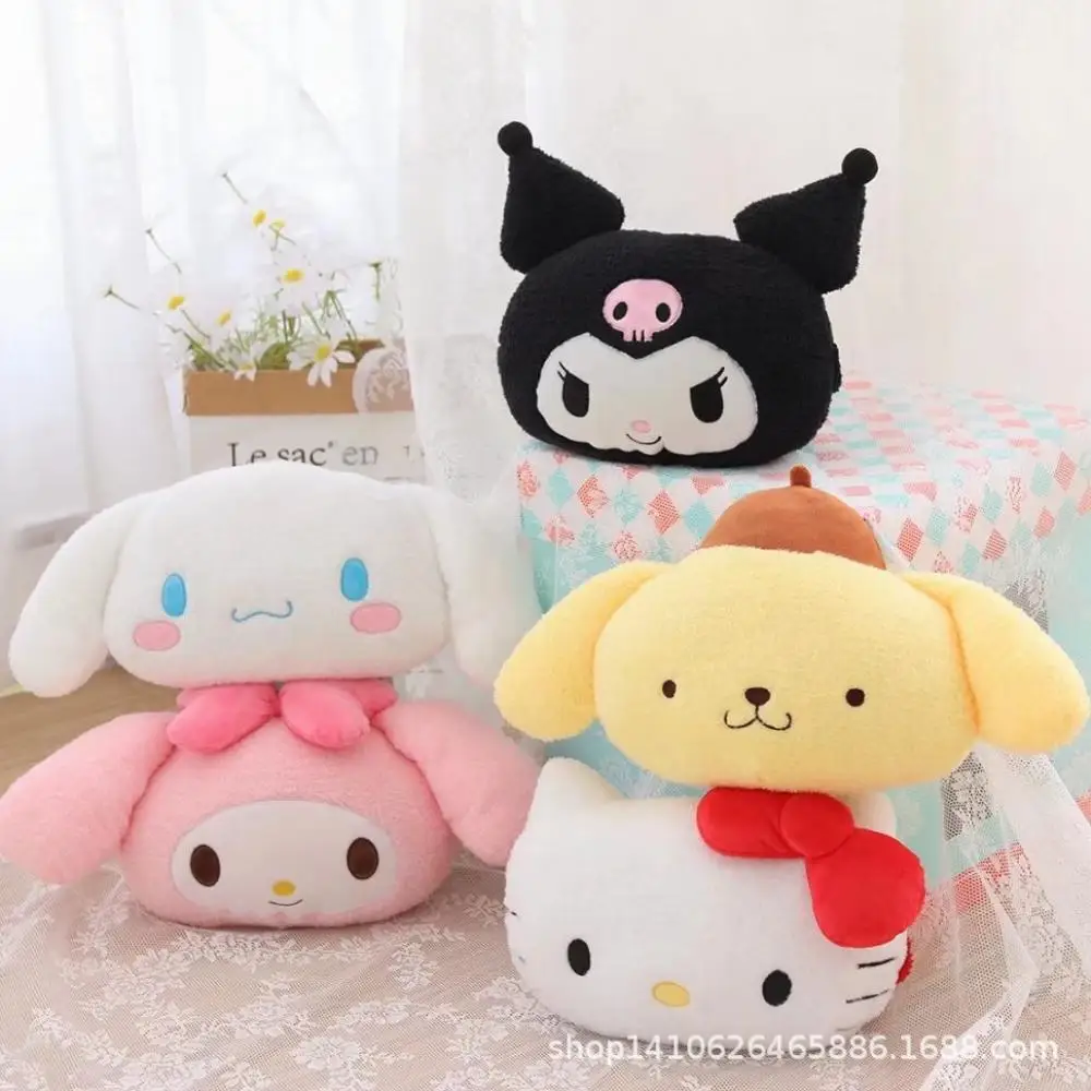 

Kawaii Sanrioed Plush Dolls Toy Cartoon Anime Plushie Kuromi MyMelody Kitty Headrest Neck Pillow Car Cushion Toys for Girls Gift