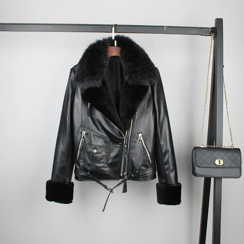 Зимние Теплые Куртки из натуральной овечьей кожи с хлопковой подкладкой женские